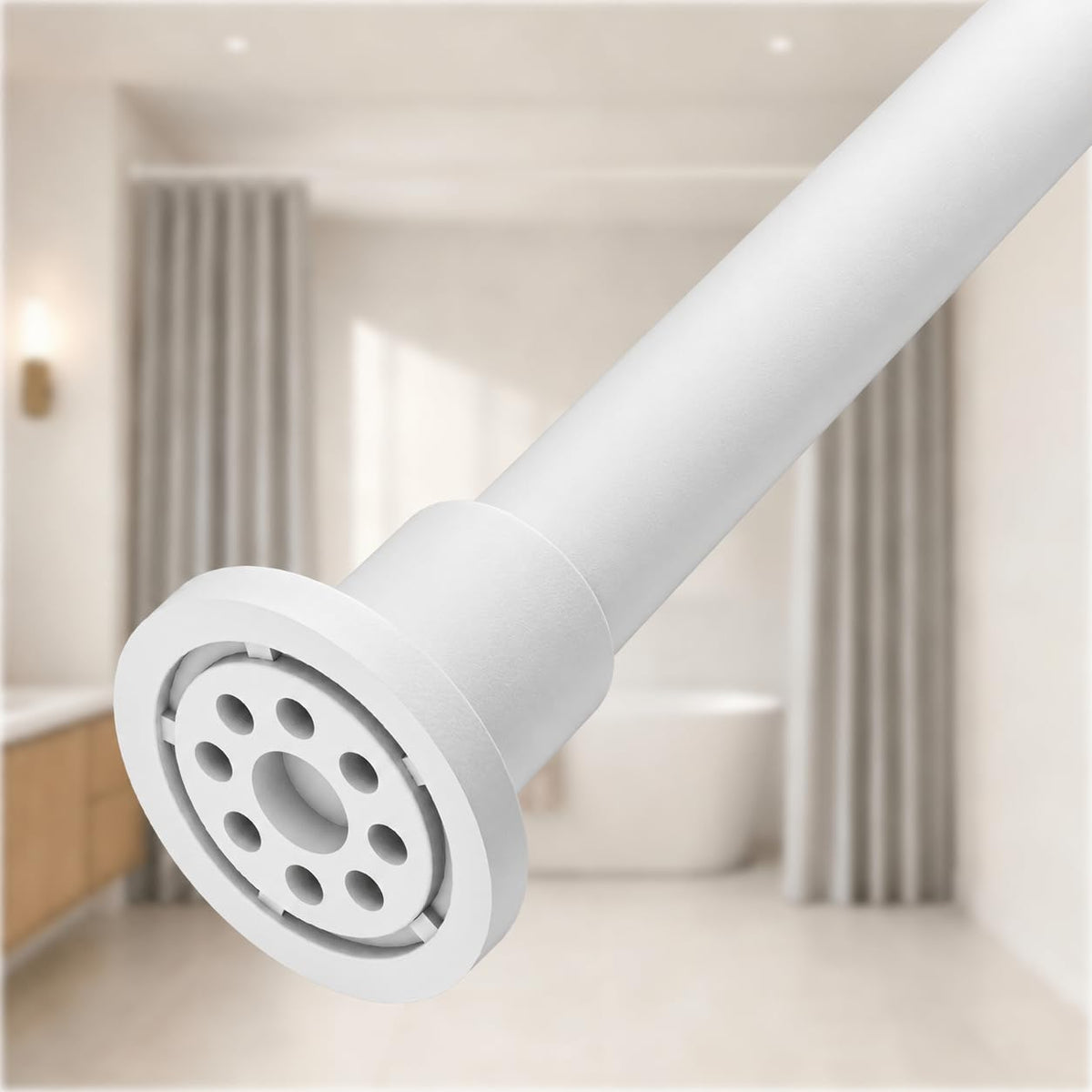 ALLZONE Heavy Duty Tension Shower Curtain Rod, 42–83 in., Stay-in-Place