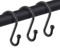 Shower Curtain Hooks, Set of 12 Rust Proof S Shaped Decorative Shower Curtain Rings,Multi-Purpose Hangers S Hooks (Gold)