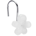 Flower Decorative Shower Curtain Hooks, Glow in The Dark, Set of 12, Pink