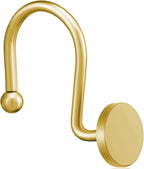 ZESLMG Shower Curtain Hooks, Nickel Shower Curtain Rings Rustproof Metal Round Decorative Shower Hooks Rings for Bathroom Shower Rods Curtains, Set of 12 Heavy Duty Solid Hooks