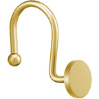 ZESLMG Shower Curtain Hooks, Nickel Shower Curtain Rings Rustproof Metal Round Decorative Shower Hooks Rings for Bathroom Shower Rods Curtains, Set of 12 Heavy Duty Solid Hooks