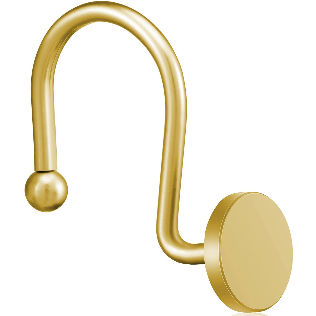 ZESLMG Shower Curtain Hooks, Nickel Shower Curtain Rings Rustproof Metal Round Decorative Shower Hooks Rings for Bathroom Shower Rods Curtains, Set of 12 Heavy Duty Solid Hooks