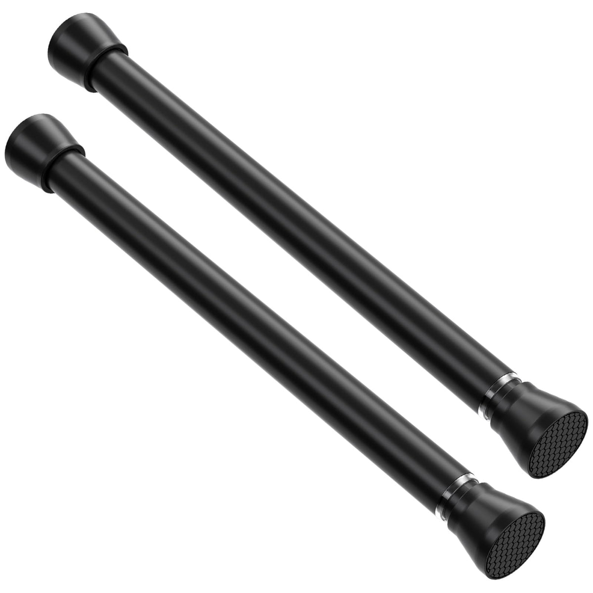 Black Tension Curtain Rod for Windows 28 to 48 Inch Spring Curtain Rods