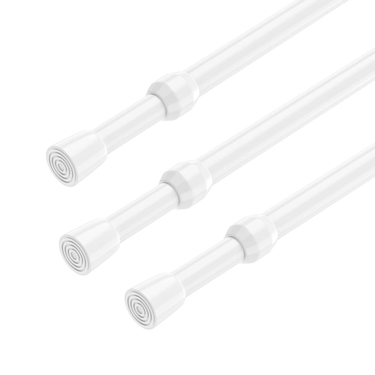 AIZESI 2Pcs Spring Tension Curtain Rods, Adjustable 26-39 Inch, White