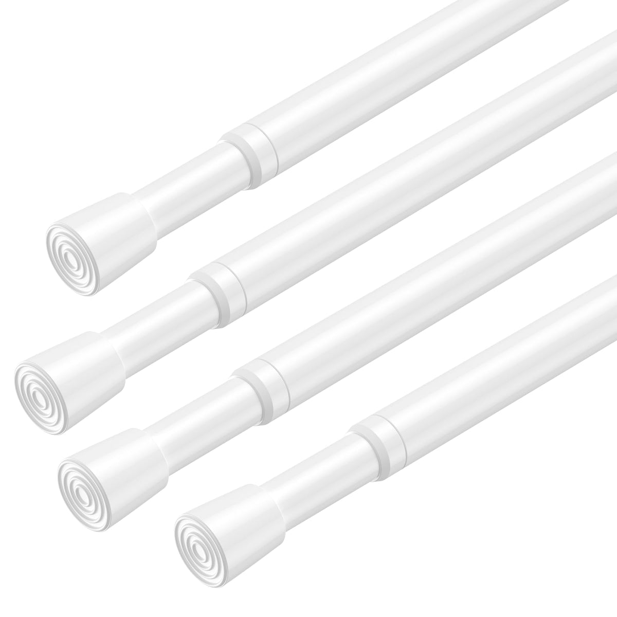 AIZESI 2Pcs Spring Tension Curtain Rods, Adjustable 26-39 Inch, White