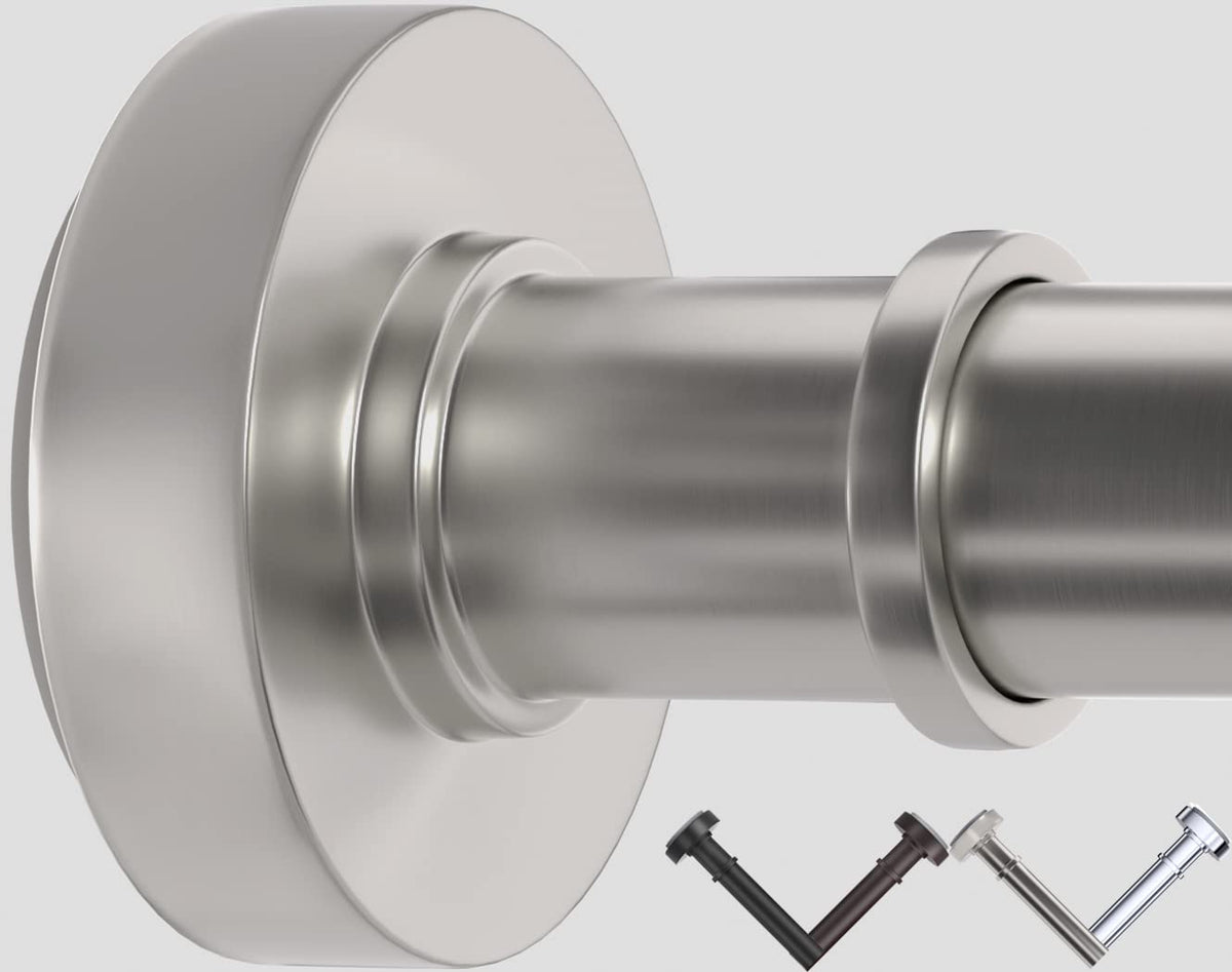 Black Tension Shower Curtain Rod – Adjustable 18-79 Inches, Fits 20-78 Inch Spaces (Ideal for 72" Wide Bathrooms), No Drill Rust Resistant Spring Rod for Bathroom