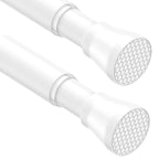 AIZESI Shower Curtain Rod 43 to 73 Inch Spring Tension Rods No Drill, White