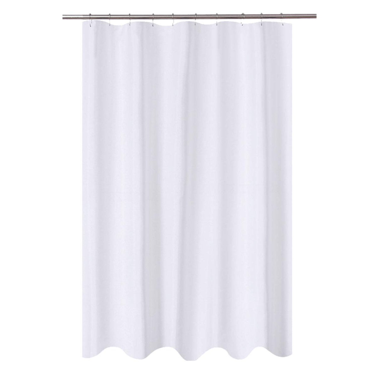 N&Y HOME Fabric Small Stall Shower Curtain Liner Extra Long 36x84, White