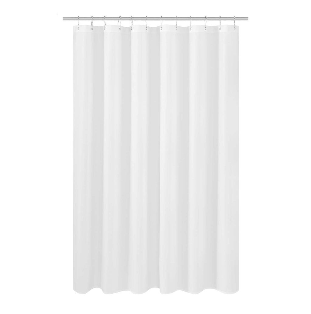 N&Y HOME Fabric Small Stall Shower Curtain Liner Extra Long 36x84, White