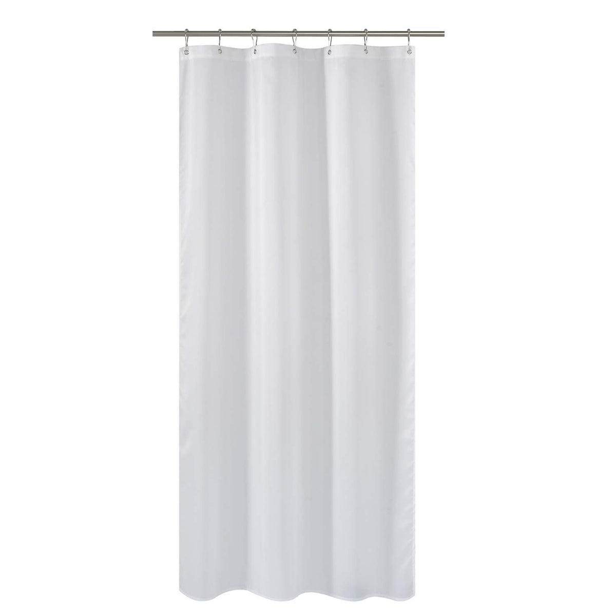 N&Y HOME Fabric Small Stall Shower Curtain Liner Extra Long 36x84, White