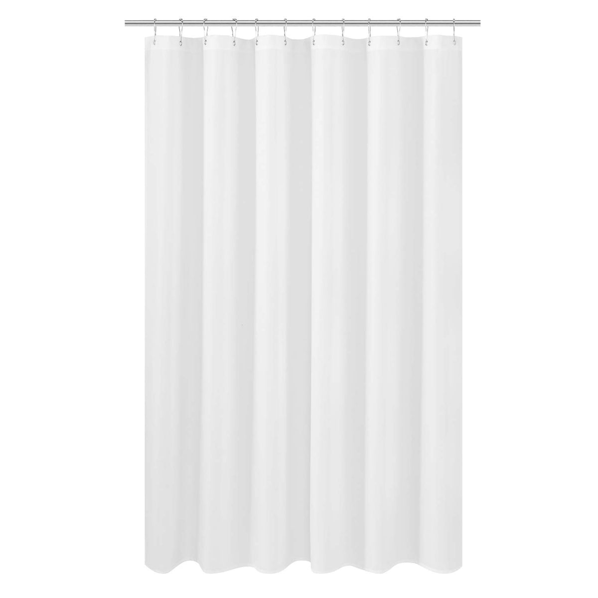 N&Y HOME Fabric Small Stall Shower Curtain Liner Extra Long 36x84, White