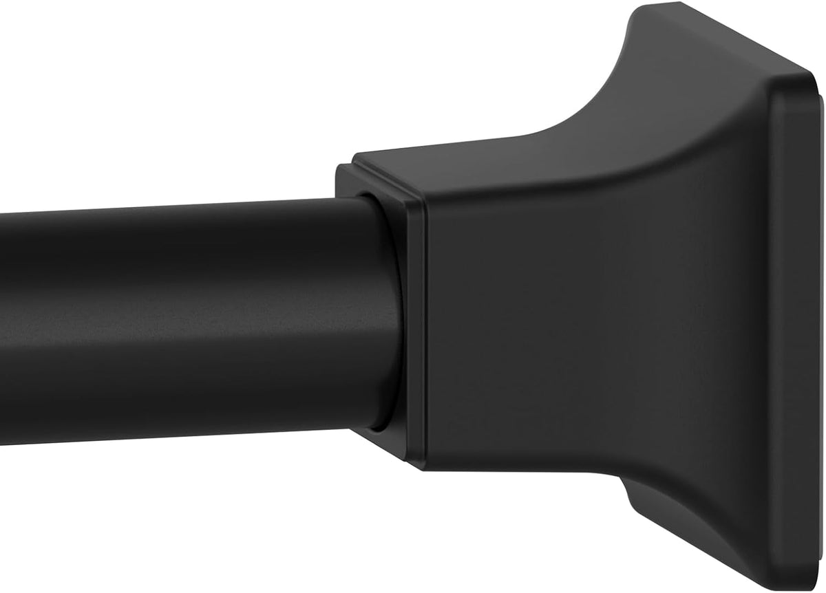 SMODBRODRE Black Shower Curtain Rod, Adjustable 32-80 Inch Tension Spring Curtain Rod No Drilling for Bathroom Kitchen, No Slip, No Rust