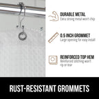 GORILLA GRIP White Waffle Style Textured Fabric Shower Curtain, 72x72