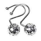 Gracelife 12Pcs Hollow Ball Shower Curtain Hooks Luxury Quality Rustproof Stainless Steel Shower Curtain Rings Hooks for Bathroom Rod (Gold)