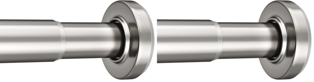 AmazerBath Nickel Spring Tension Shower Curtain Rod 31-75 Inches, 1 Inch Diameter Heavy Duty Tension Rod Rust Proof Bathroom Curtain Rod, Adjustable No Drill Easy Segmented Installation