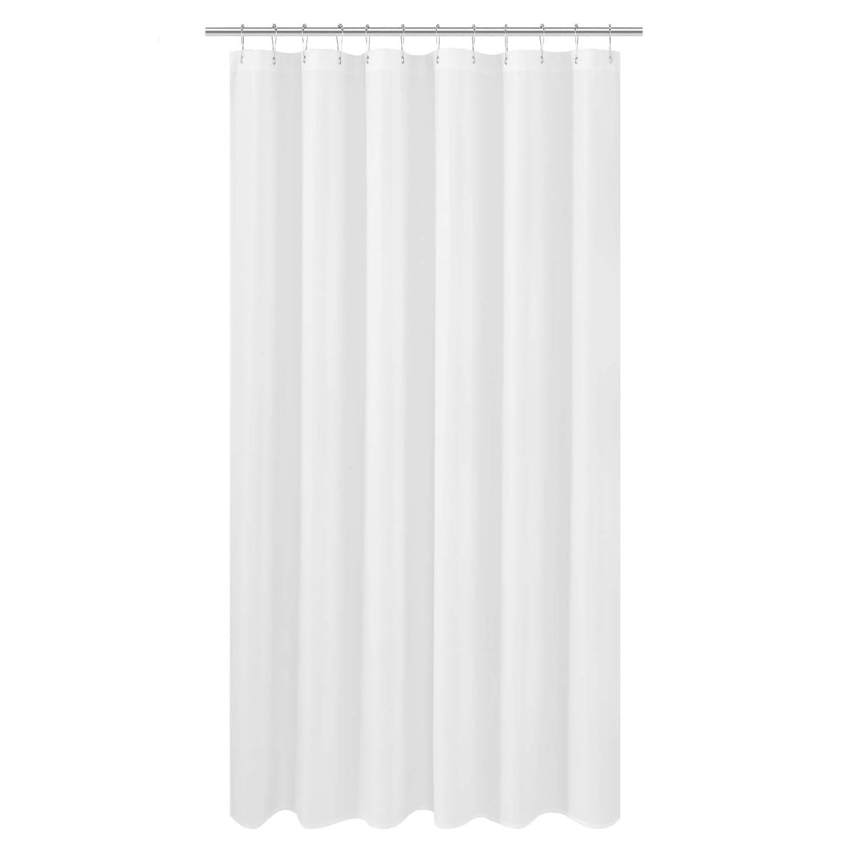 N&Y HOME Fabric Small Stall Shower Curtain Liner Extra Long 36x84, White