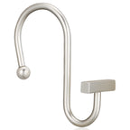 Chrome Shower Curtain Hooks, Polished Silver Shower Curtain Rings for Bathroom, CHICTIE Modern Rustproof Metal Decorative Shower Hooks Hangers for Shower Curtain Rod, Square T Bar Shape Set of 12