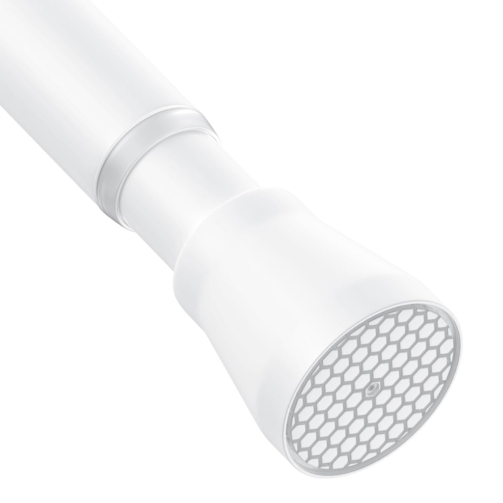 AIZESI Shower Curtain Rod 43 to 73 Inch Spring Tension Rods No Drill, White