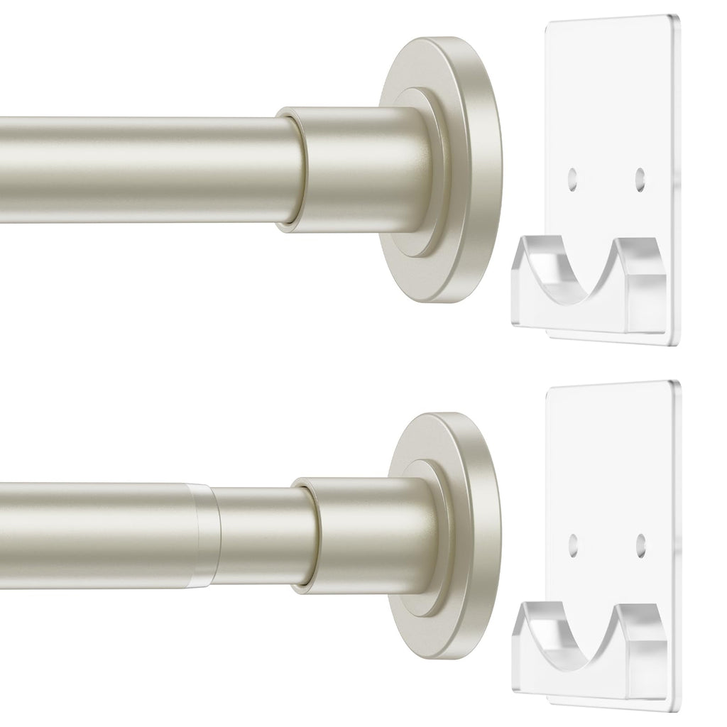 CorkLatta Matte Black Shower Curtain Rod,1 Inch Diameter Stainless Steel Adjustable Spring Tension Rods 32 to 80",with Holders,Anti-Slip,Curtain Rods No Drilling(1 Pack)