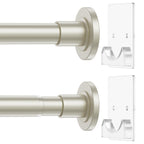 CorkLatta Matte Black Shower Curtain Rod,1 Inch Diameter Stainless Steel Adjustable Spring Tension Rods 32 to 80",with Holders,Anti-Slip,Curtain Rods No Drilling(1 Pack)