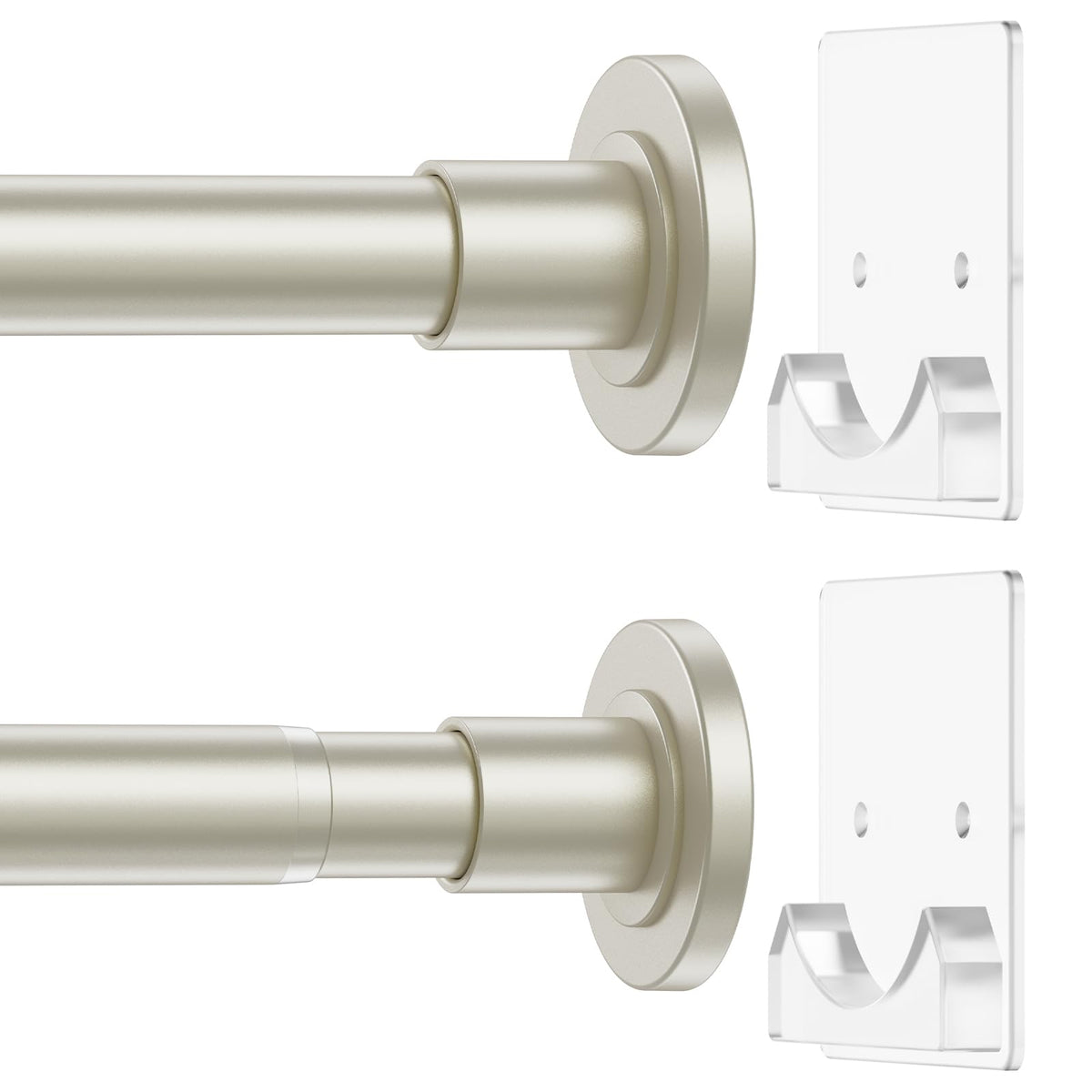 CorkLatta Matte Black Shower Curtain Rod,1 Inch Diameter Stainless Steel Adjustable Spring Tension Rods 32 to 80",with Holders,Anti-Slip,Curtain Rods No Drilling(1 Pack)