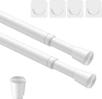 AIZESI 2Pcs Spring Tension Curtain Rods, Adjustable 26-39 Inch, White