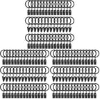 40 Pack Curtain Rings with Clips, Drapery Clips with Rings, Drapes Rings 1.26 in Interior Diameter, Fits up to 1 in Curtain Rod, Black