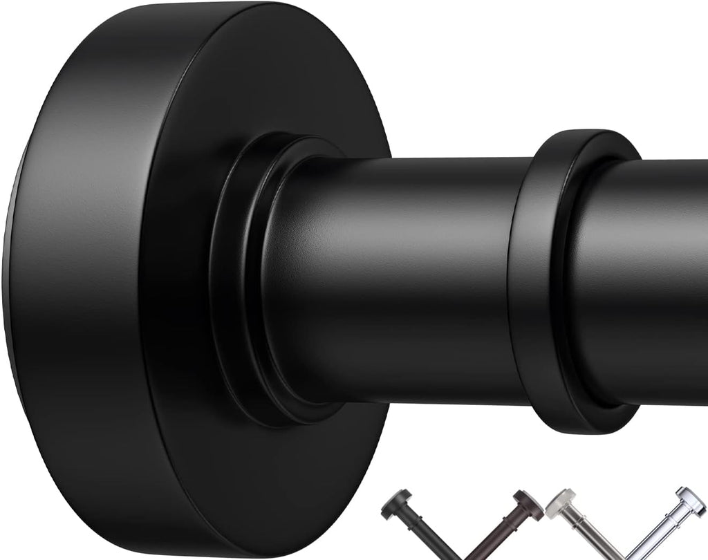 Black Tension Shower Curtain Rod – Adjustable 18-79 Inches, Fits 20-78 Inch Spaces (Ideal for 72" Wide Bathrooms), No Drill Rust Resistant Spring Rod for Bathroom