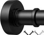 Black Tension Shower Curtain Rod – Adjustable 18-79 Inches, Fits 20-78 Inch Spaces (Ideal for 72" Wide Bathrooms), No Drill Rust Resistant Spring Rod for Bathroom