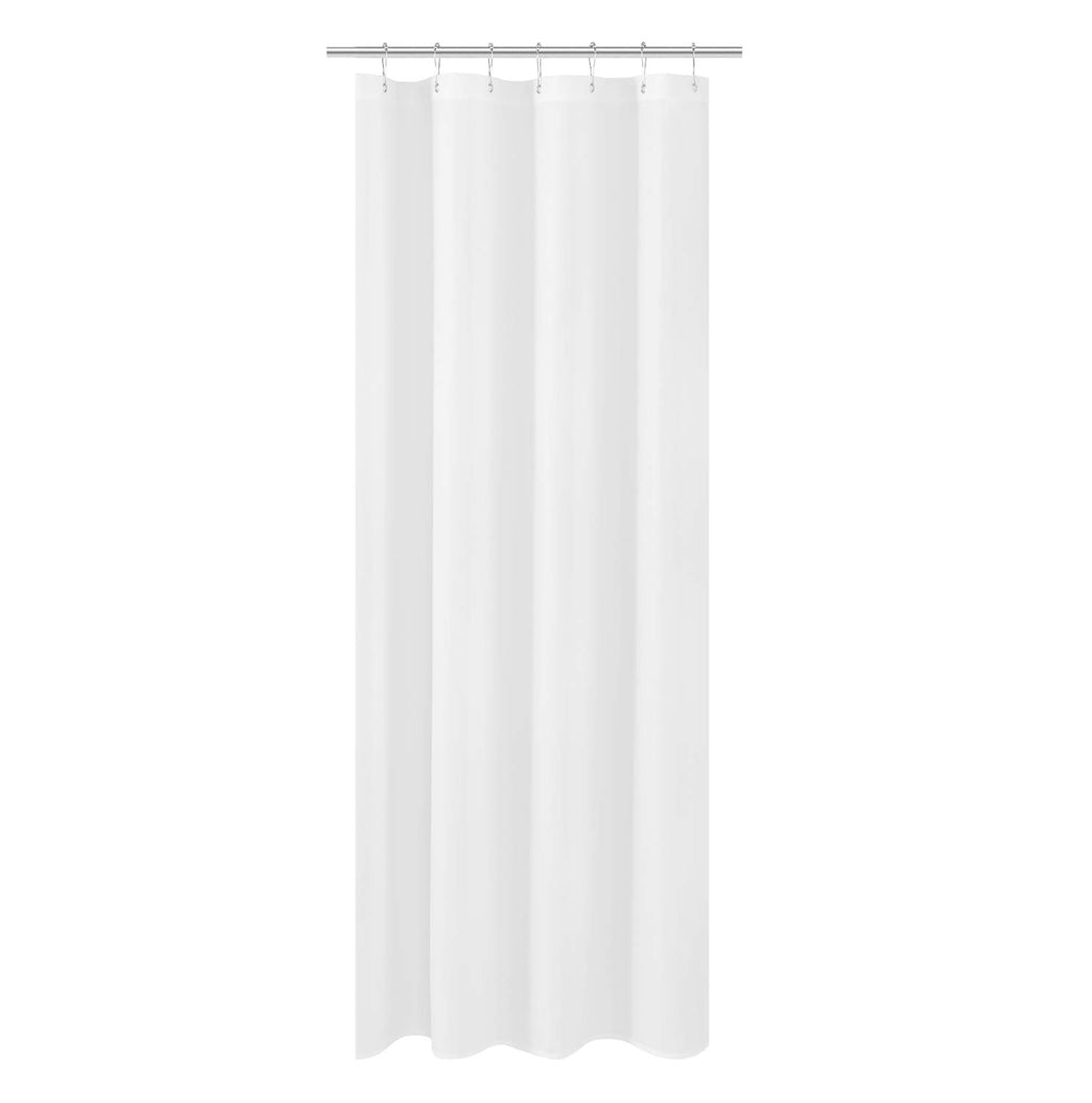 N&Y HOME Fabric Small Stall Shower Curtain Liner Extra Long 36x84, White