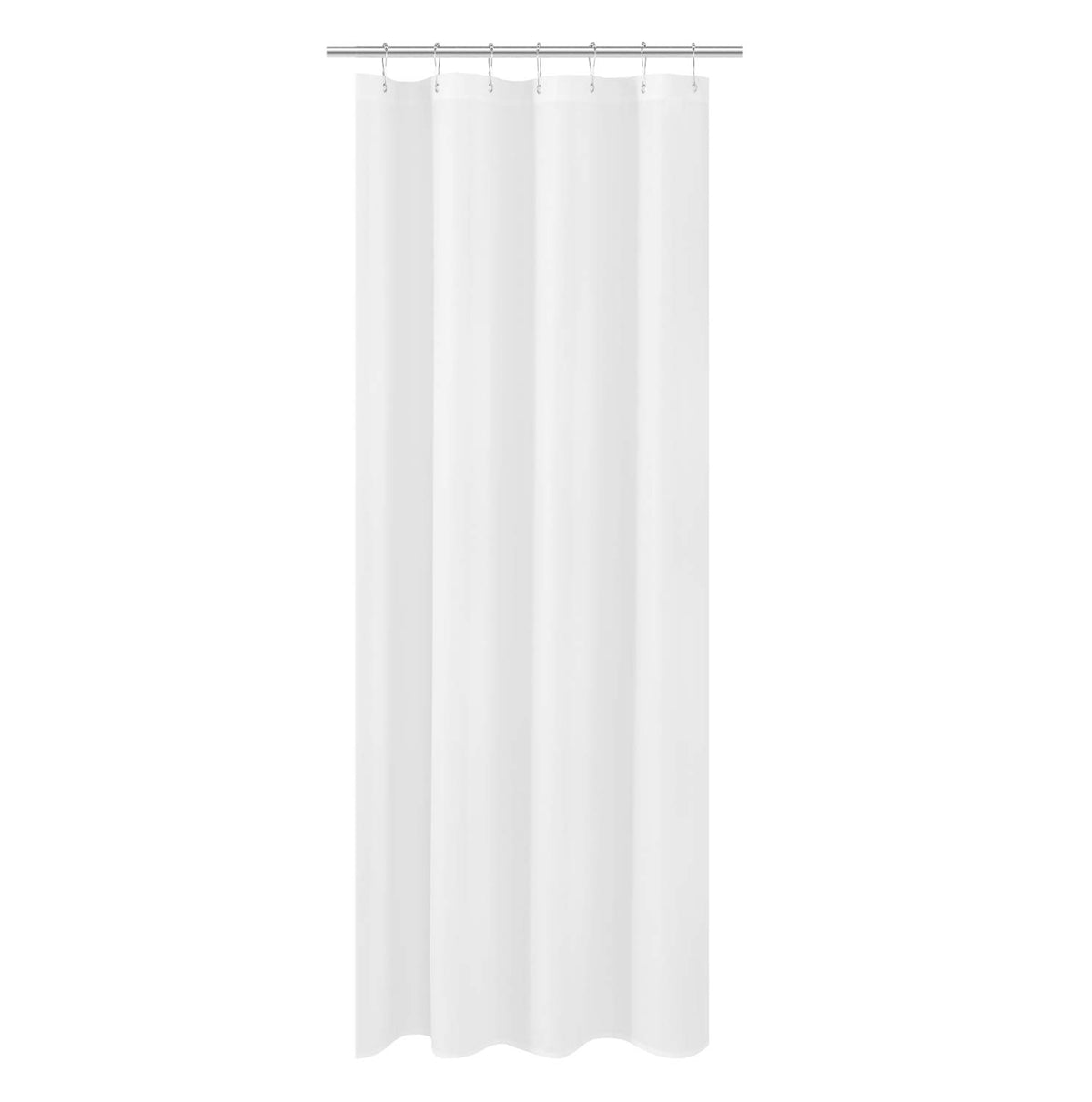 N&Y HOME Fabric Small Stall Shower Curtain Liner Extra Long 36x84, White