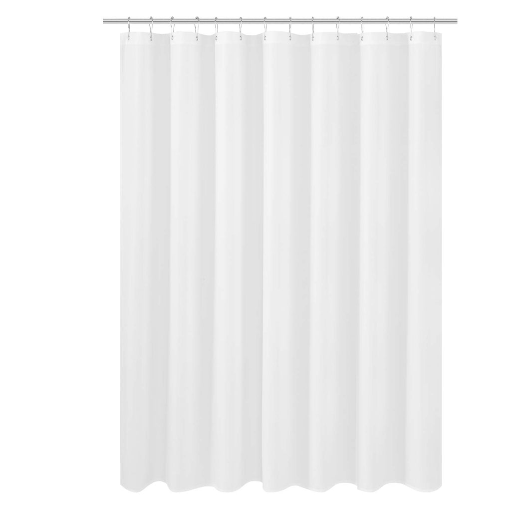 N&Y HOME Fabric Small Stall Shower Curtain Liner Extra Long 36x84, White
