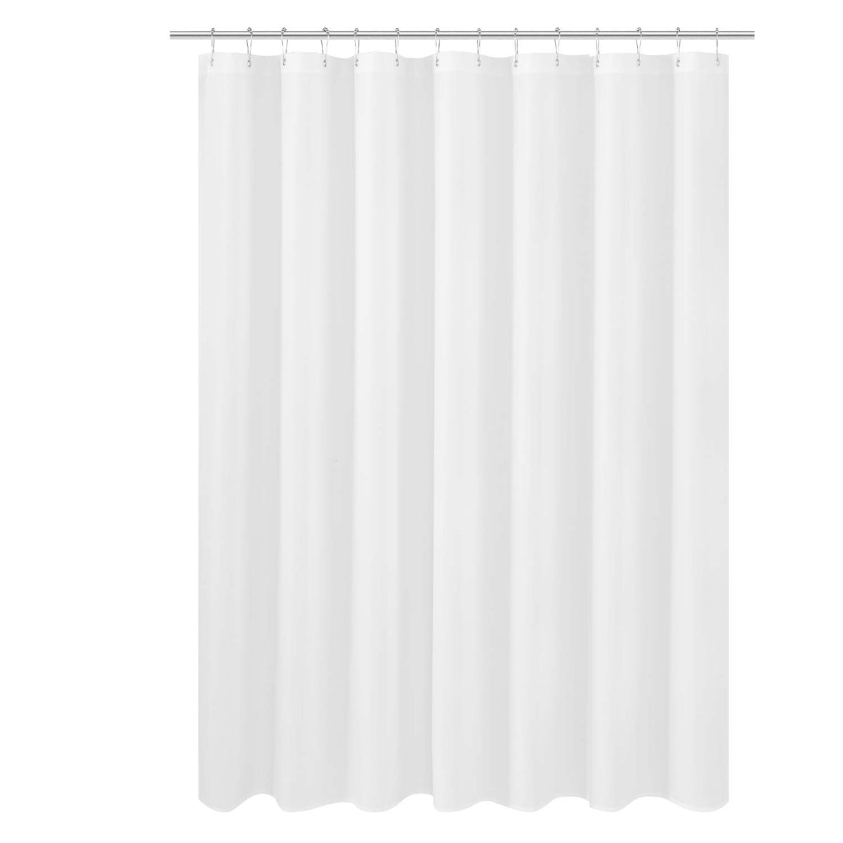 N&Y HOME Fabric Small Stall Shower Curtain Liner Extra Long 36x84, White