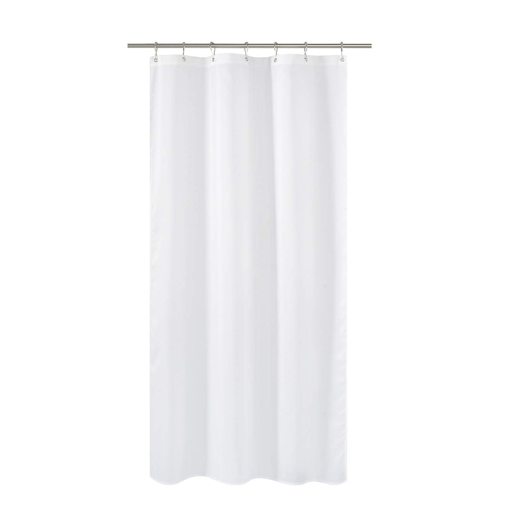 N&Y HOME Fabric Small Stall Shower Curtain Liner Extra Long 36x84, White