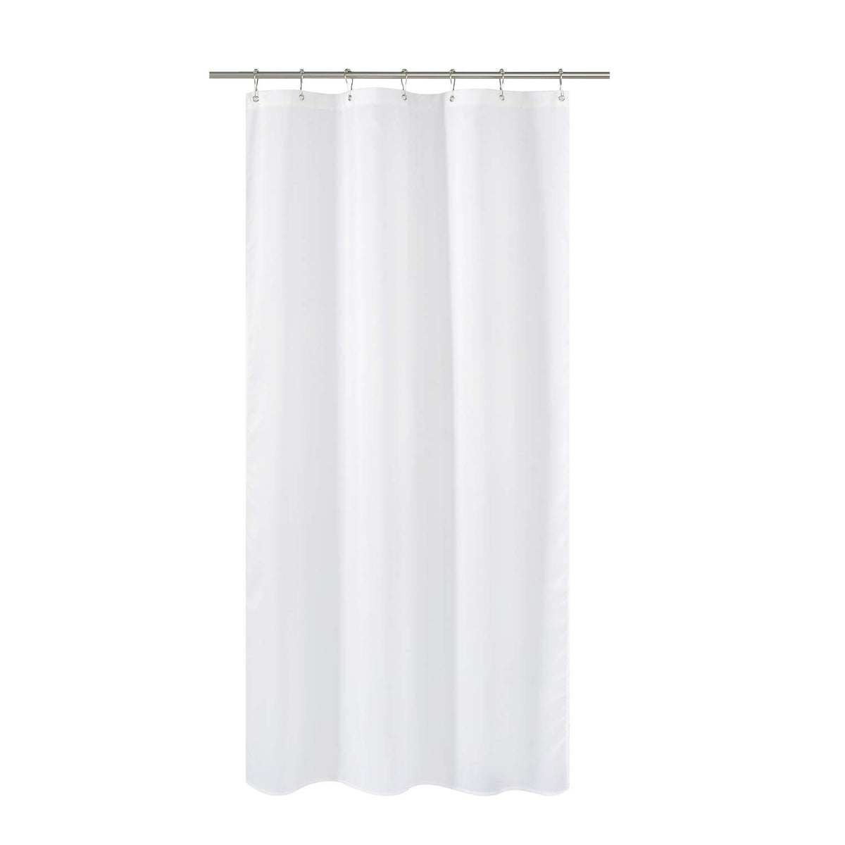 N&Y HOME Fabric Small Stall Shower Curtain Liner Extra Long 36x84, White