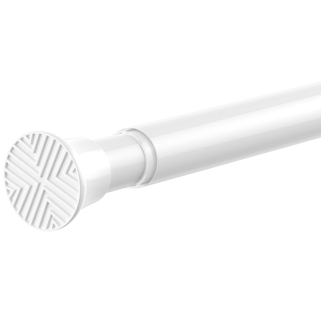 2PCS White tension rod 23-46Inch,Tension Curtain Rods No Drilling