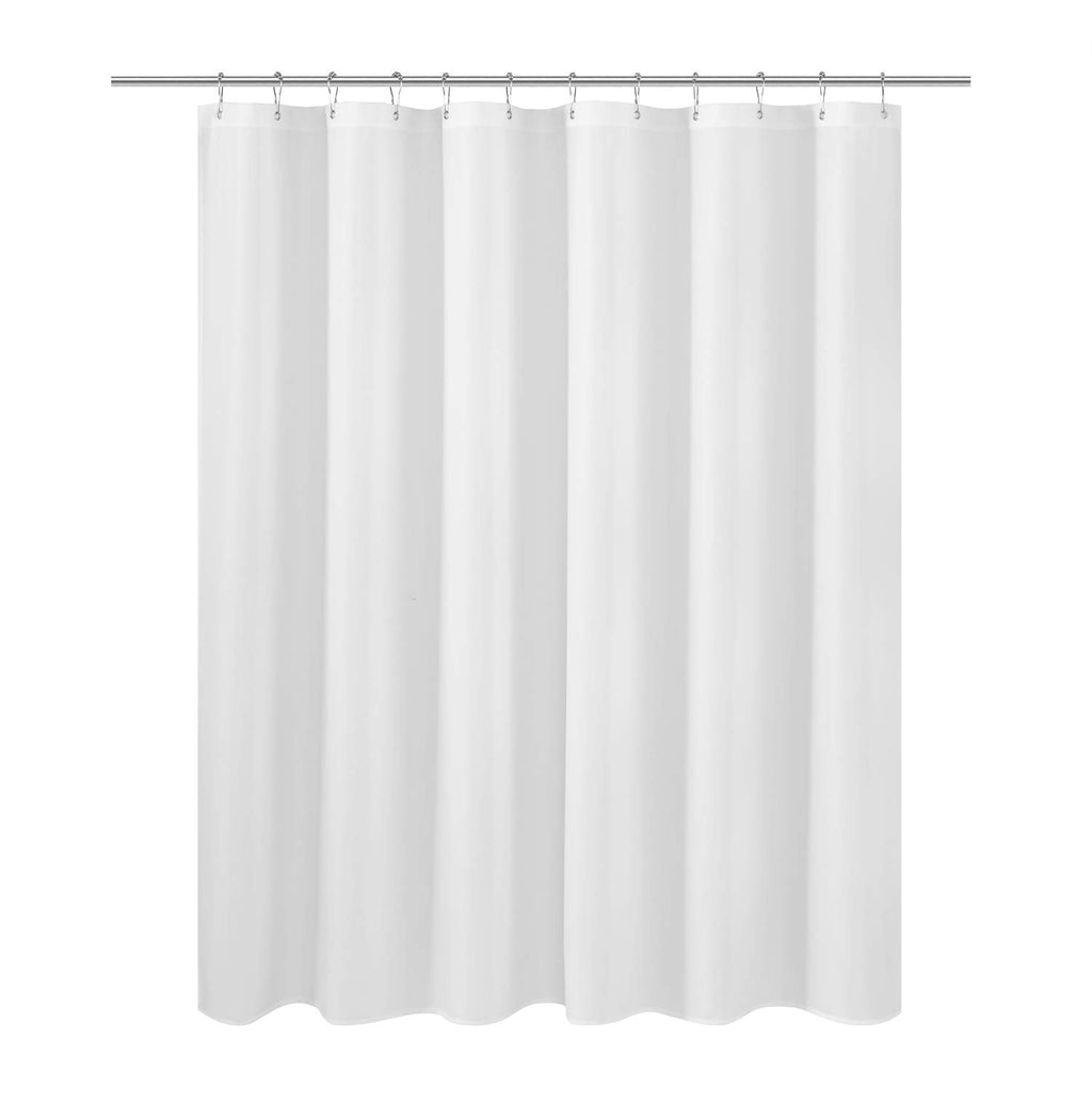 N&Y HOME Fabric Small Stall Shower Curtain Liner Extra Long 36x84, White