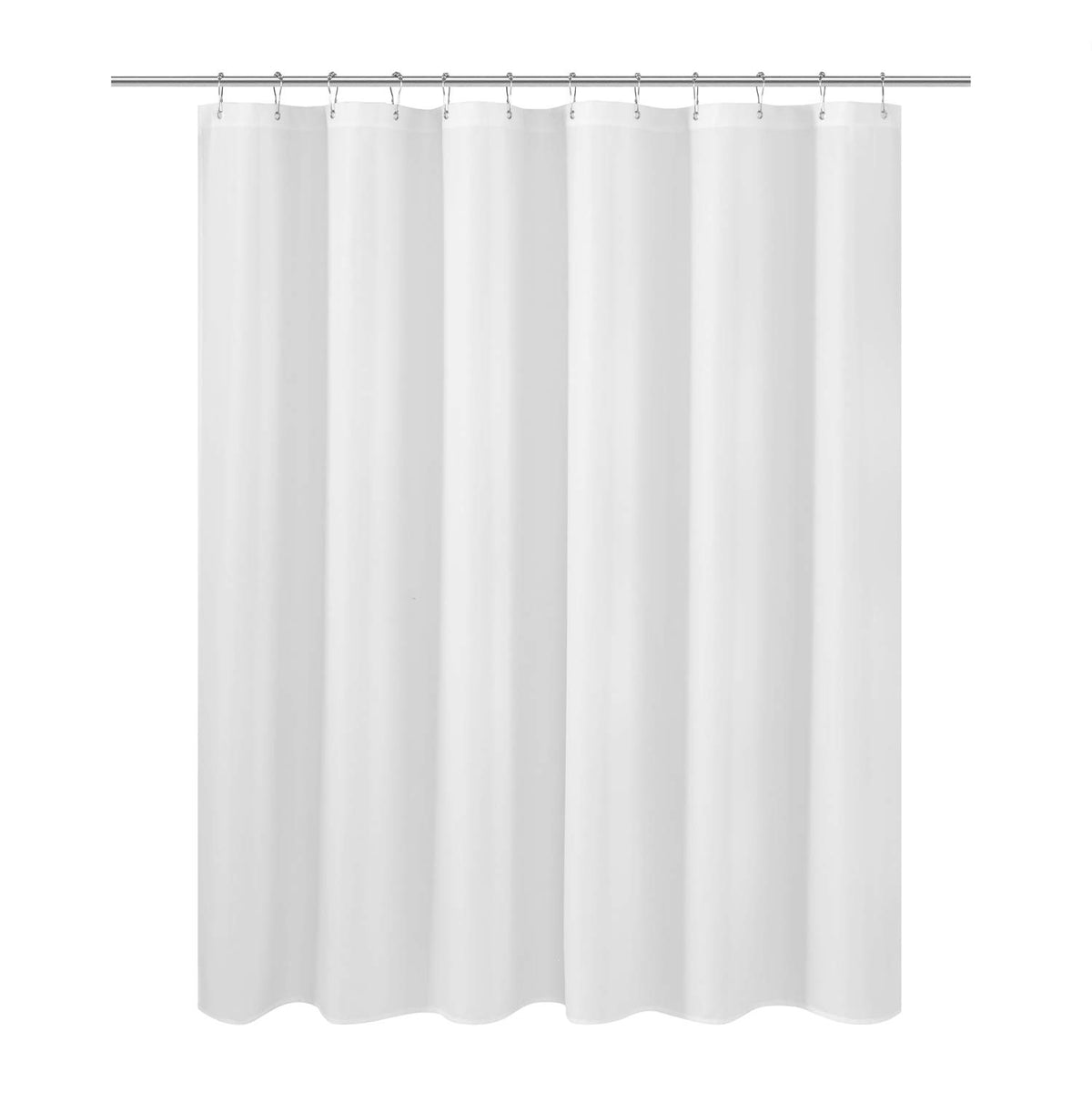 N&Y HOME Fabric Small Stall Shower Curtain Liner Extra Long 36x84, White
