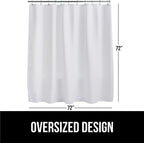 GORILLA GRIP White Waffle Style Textured Fabric Shower Curtain, 72x72