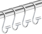 Nickel Shower Curtain Hooks, Rust Proof Shower Curtain Rings for Bathroom, Silver Metal Decorative Shower Curtain Hooks Hangers for Shower Curtain Rod, Set of 12 T-Bar Design