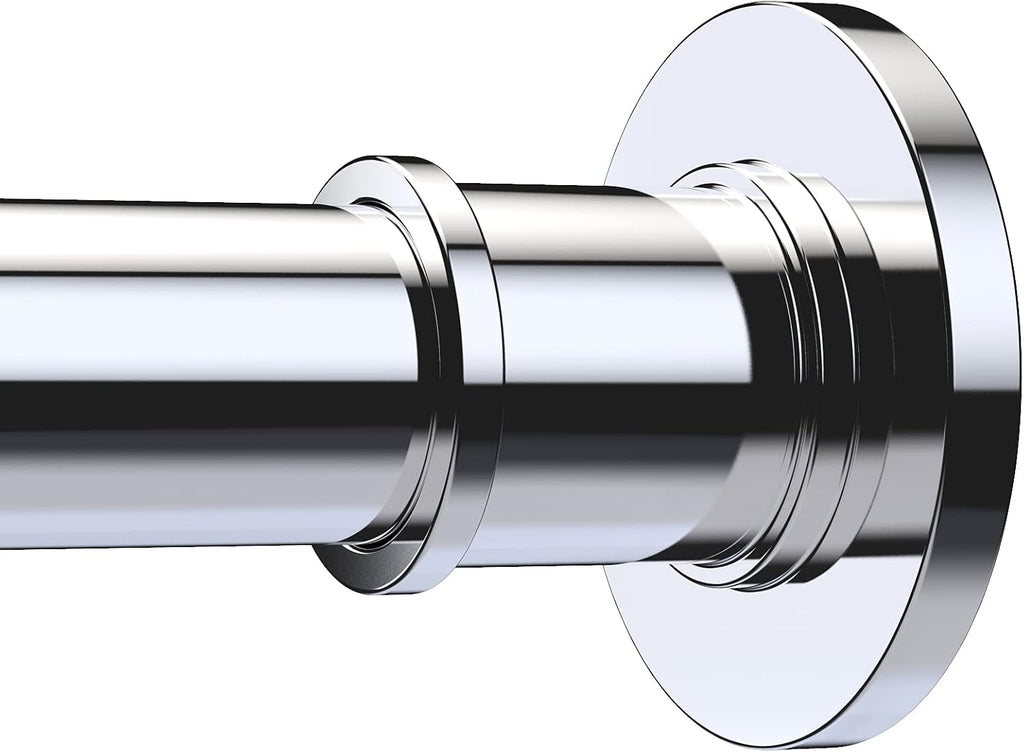 BRIOFOX Industrial Shower Curtain Rod - Rustproof Non-Slip 43-72 Inch 304 Stainless Steel Tension Curtain Rod for Window or Bathroom, Chrome