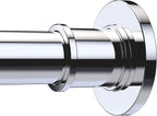 BRIOFOX Industrial Shower Curtain Rod - Rustproof Non-Slip 43-72 Inch 304 Stainless Steel Tension Curtain Rod for Window or Bathroom, Chrome