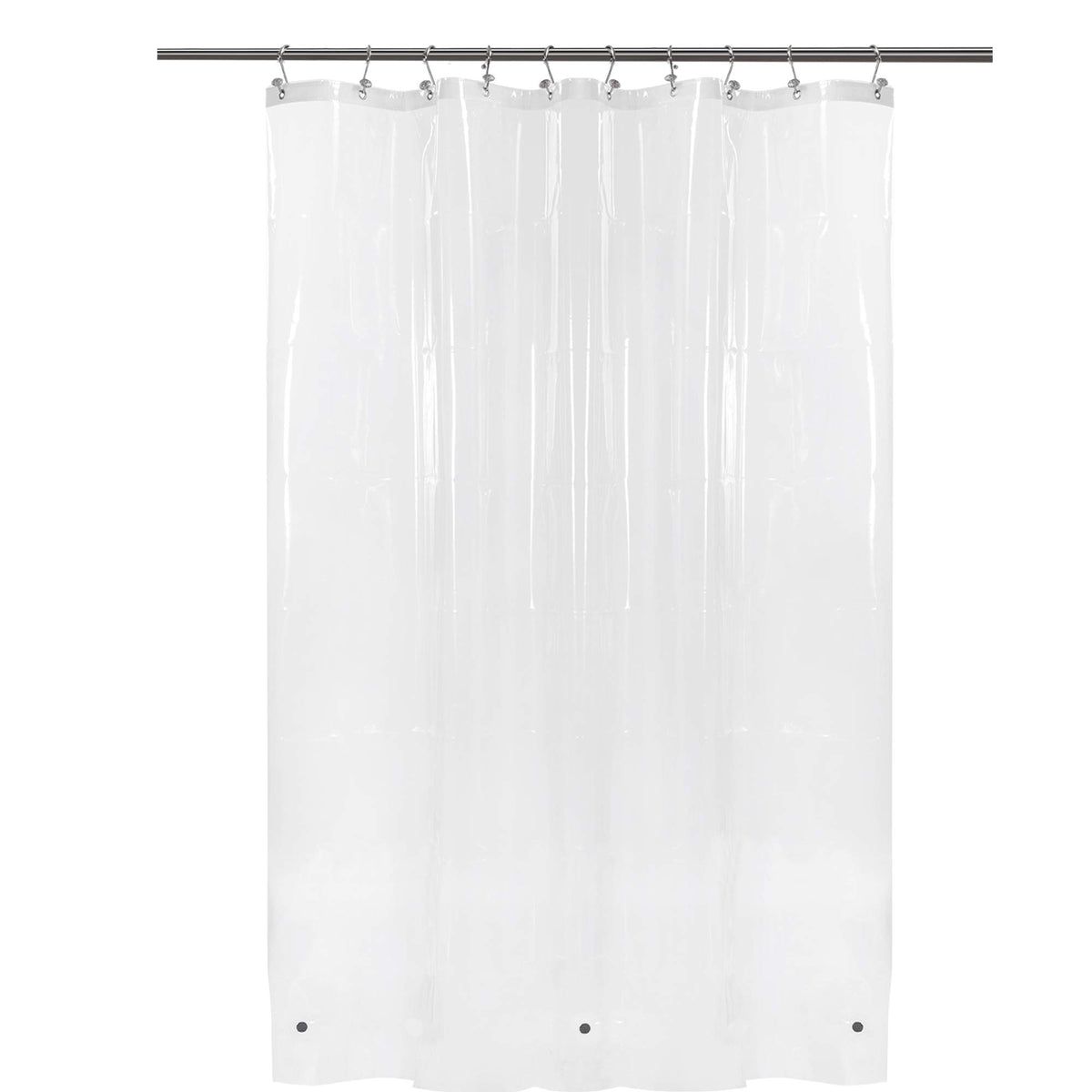 Barossa Design 48 inch Wide Stall Shower Curtain Liner with Magnets, Clear