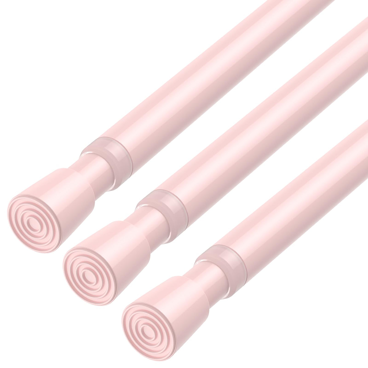 AIZESI 2Pcs Spring Tension Curtain Rods, Adjustable 26-39 Inch, White
