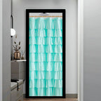 White Ruffle Shower Curtain for Bathroom,72 x 72 Inches, Farmhouse Style