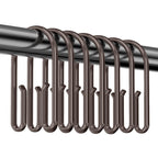 Bronze Shower Curtain Hooks Rings，Double Sided Shower Curtain Hooks Rust Proof，12 pcs Shower Hooks for Inside Shower，Smooth Sliding Anti-Drop Double Shower Rings for Curtain