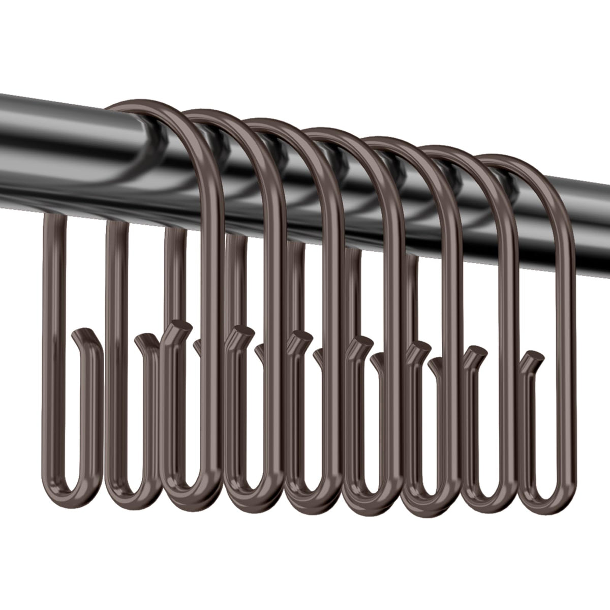Bronze Shower Curtain Hooks Rings，Double Sided Shower Curtain Hooks Rust Proof，12 pcs Shower Hooks for Inside Shower，Smooth Sliding Anti-Drop Double Shower Rings for Curtain