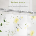 Amazer Shower Curtain Hooks, Decorative Shower Curtain Hooks Rust-Resistant Stainless Steel Shower Curtain Hooks for Bathroom Shower Rod-Set of 12, Polished White