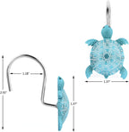 Sea Turtle Shower Curtain Hooks Rings,12PCS Blue Ocean Bathroom Decor