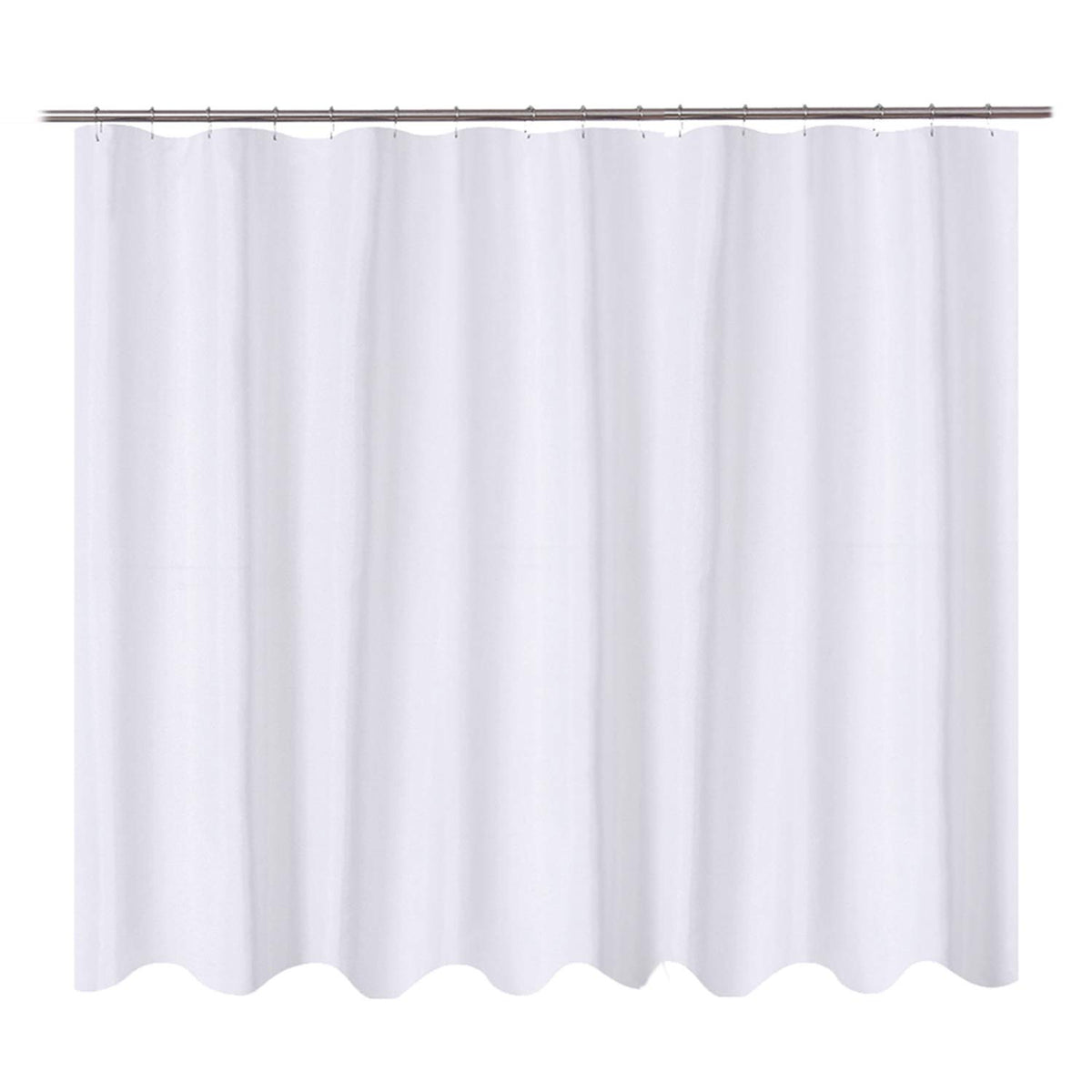 N&Y HOME Fabric Small Stall Shower Curtain Liner Extra Long 36x84, White